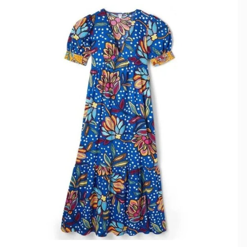 Tabitha Brown x Target Mixed Floral/Polka Dot Puff Sleeve Boho Maxi Dress 8 - Picture 2 of 10